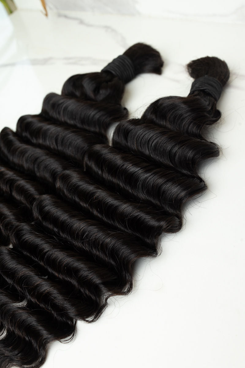 Deep wave Natural Color 18-inch Braiding Hair Bundle